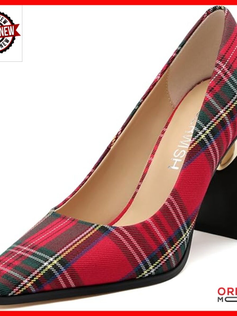 Chunky Block Heel Pumps, 3.5" Heel, Slip-On, Retro Style, Dress Shoes